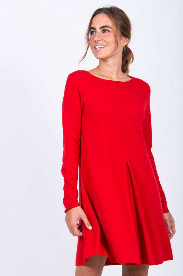 Allude Strickkleid mit Kellerfalte in Rot