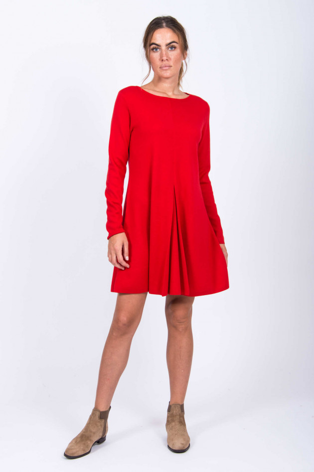 Allude Strickkleid mit Kellerfalte in Rot