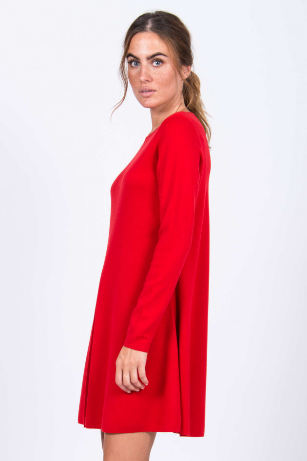 Allude Strickkleid mit Kellerfalte in Rot