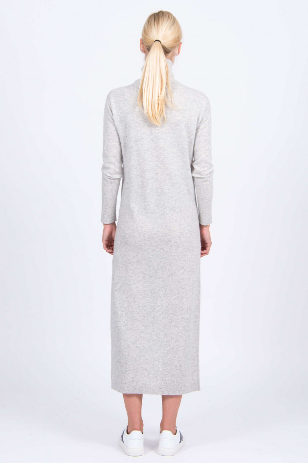 Allude Strickkleid mit Schlitz in Hellgrau