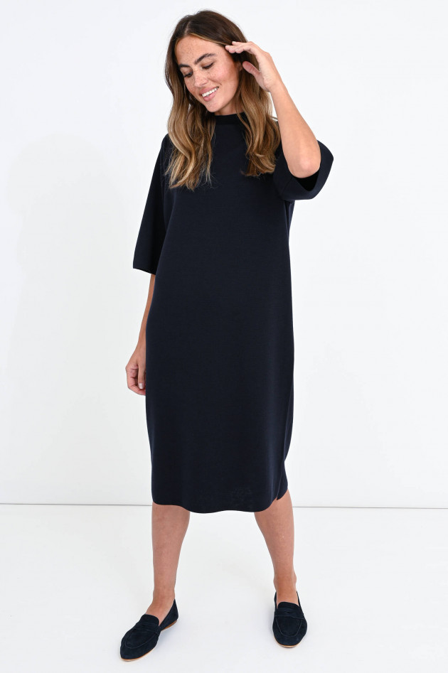 Allude Oversized Rippstrick-Kleid in Midnight