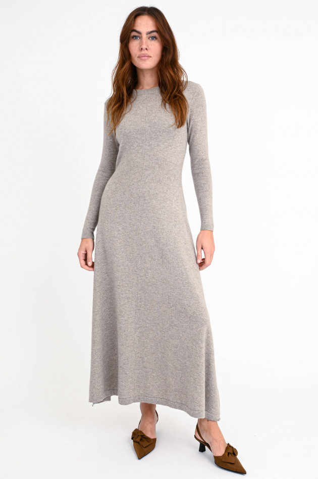 Allude A-Linien-Kleid aus Woll-Cashmere-Mix in Sand