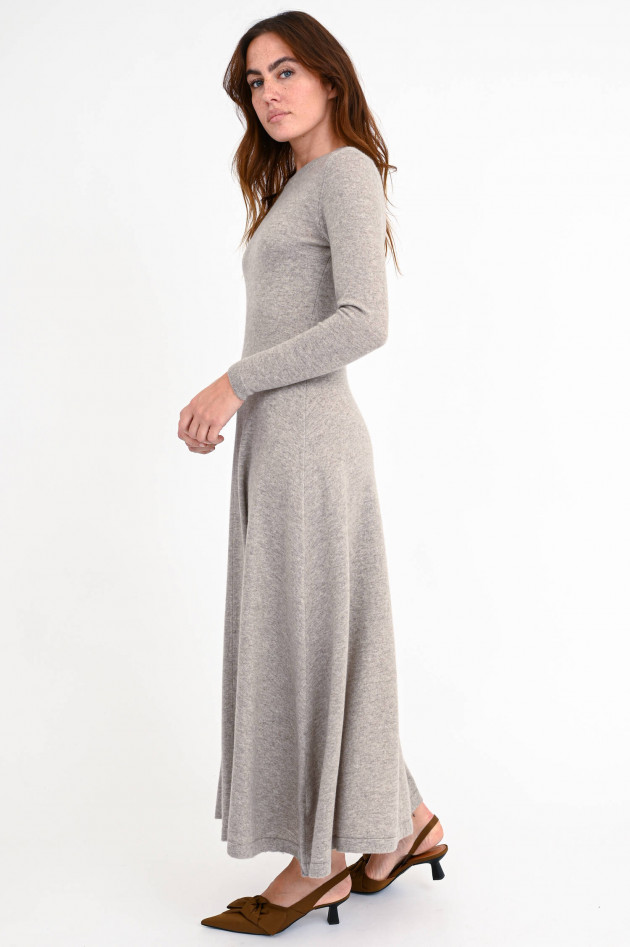 Allude A-Linien-Kleid aus Woll-Cashmere-Mix in Sand