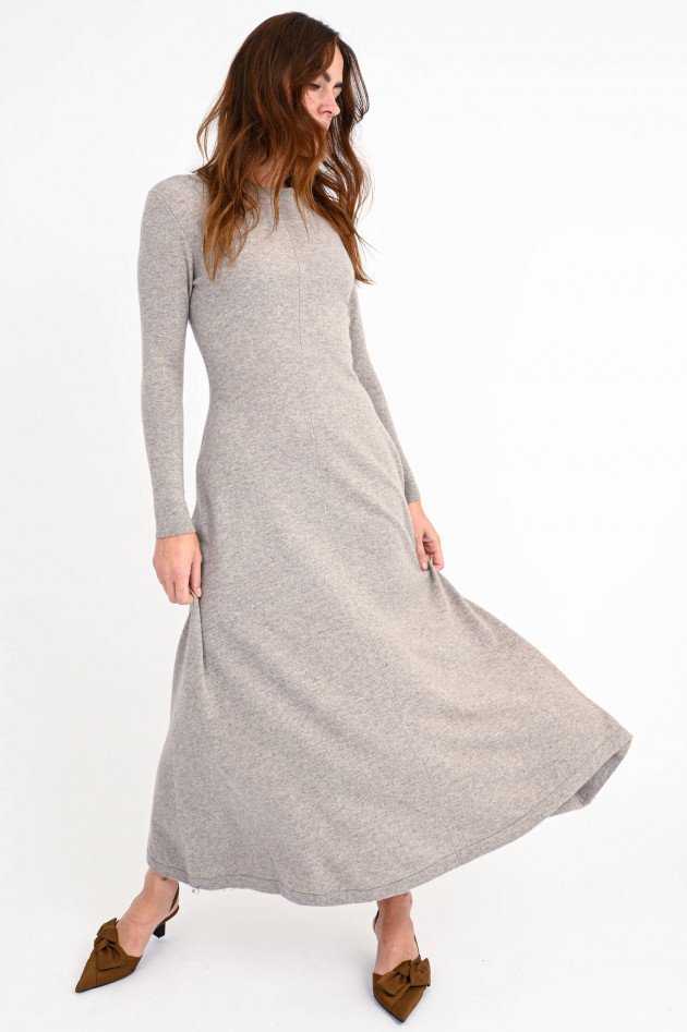 Allude A-Linien-Kleid aus Woll-Cashmere-Mix in Sand