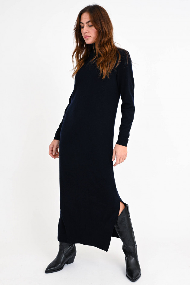 Allude Maxi-Strickkleid aus Wolle und Cashmere in Navy