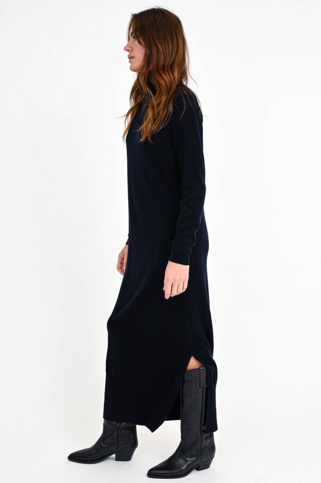 Allude Maxi-Strickkleid aus Wolle und Cashmere in Navy