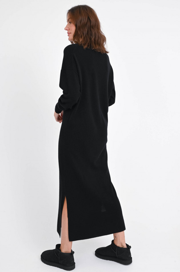 Allude A-Linien-Strickkleid aus Cashmere-Mix in Schwarz