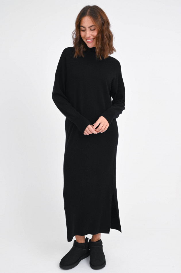Allude A-Linien-Strickkleid aus Cashmere-Mix in Schwarz
