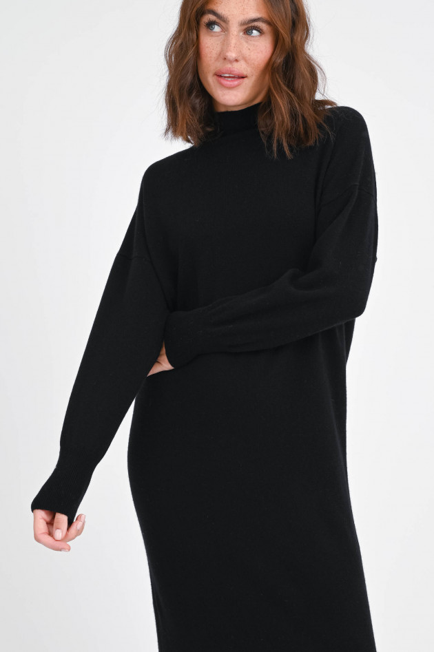 Allude A-Linien-Strickkleid aus Cashmere-Mix in Schwarz