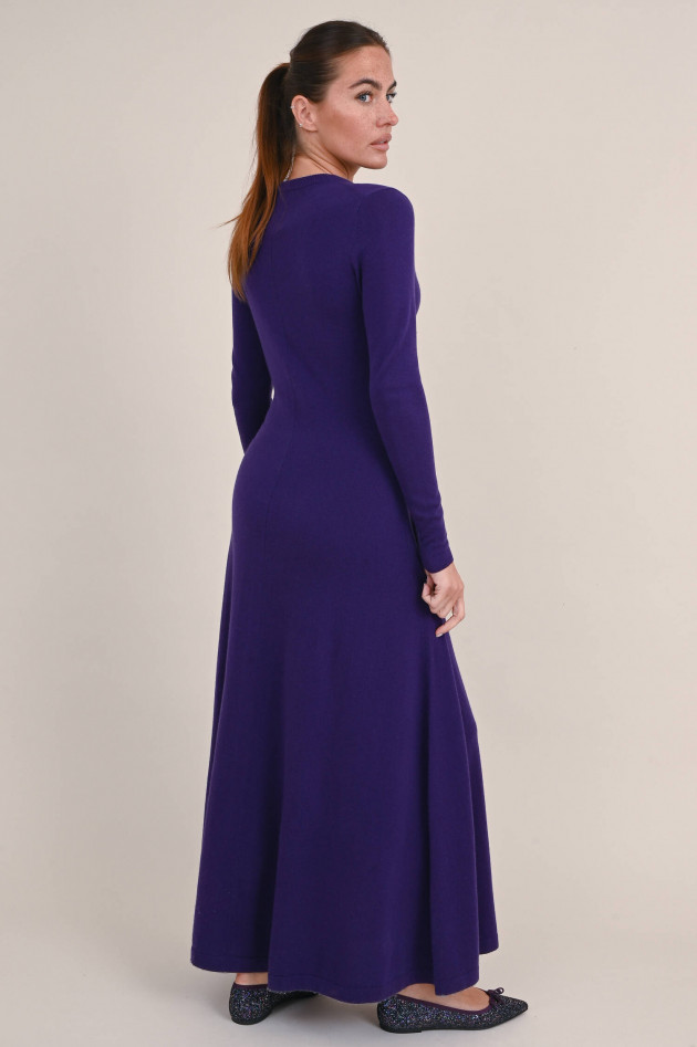 Allude Maxi Strickkleid aus Woll-Mix in Violett