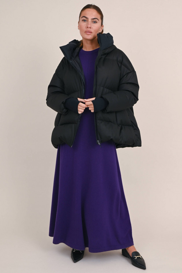 Allude Maxi Strickkleid aus Woll-Mix in Violett