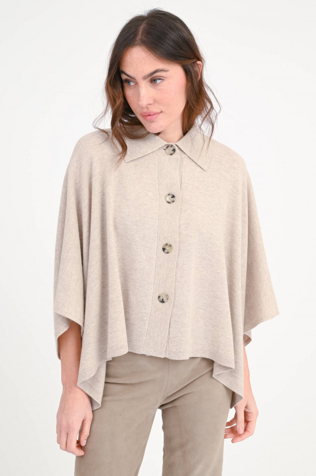 Allude Cape aus Cashmere-Woll-Mix in Beige