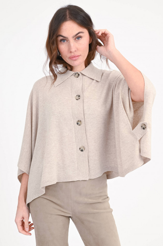 Allude Cape aus Cashmere-Woll-Mix in Beige