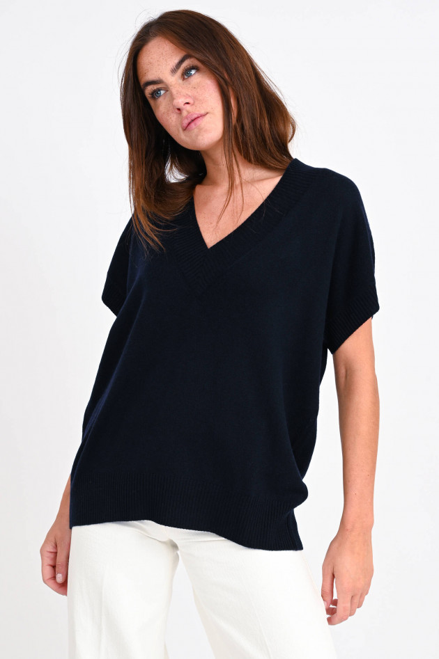 Allude Pullunder aus Wolle-Cashmere-Mix in Navy