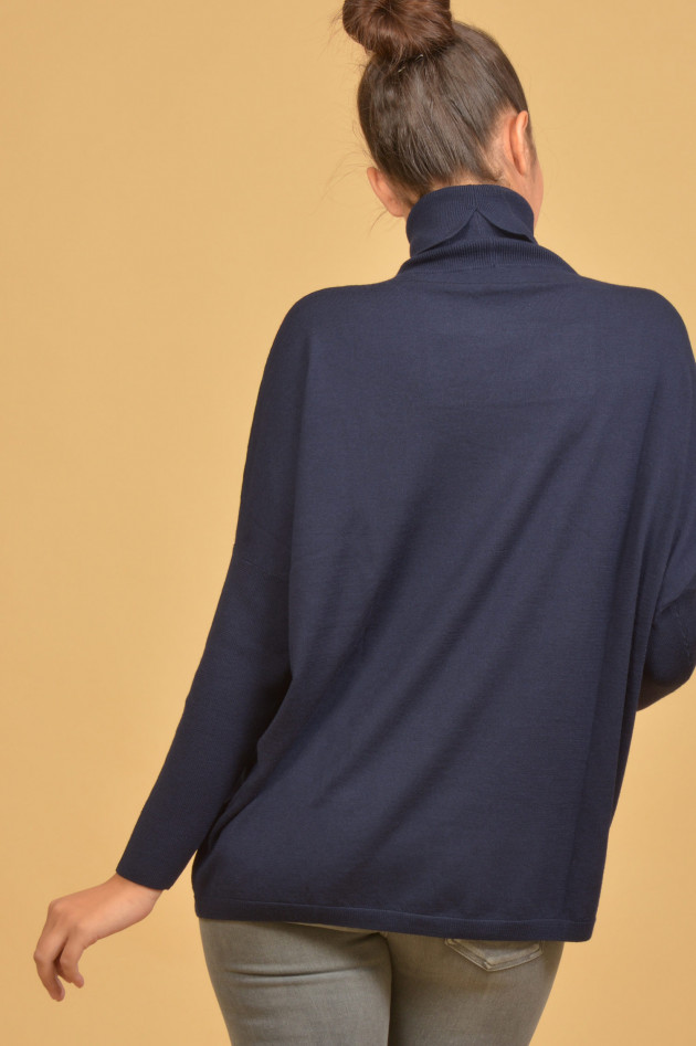 Allude Rollkragenpullover aus Wolle in Navy