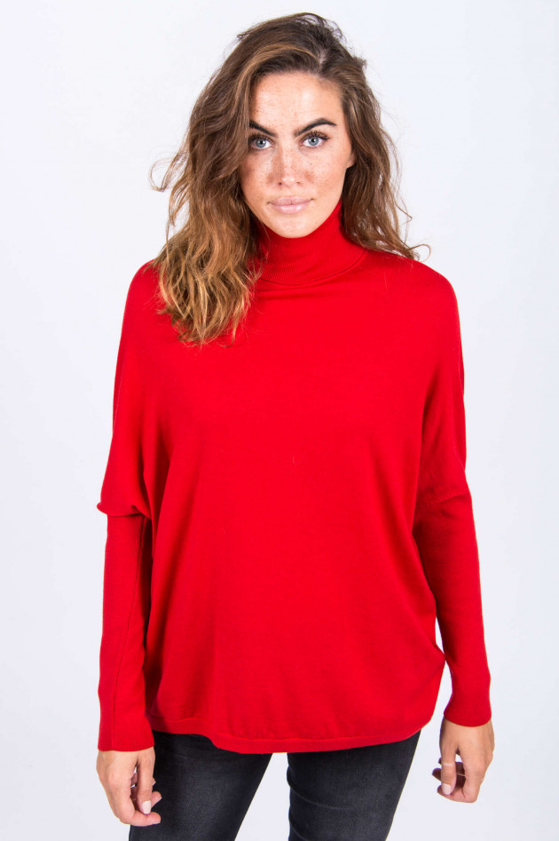 Allude Rollkragenpullover mit Schlitz-Detail in Rot