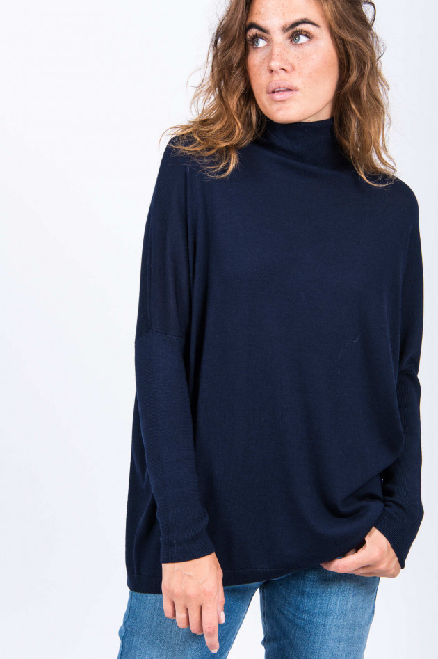 Allude Rollkragenpullover mit Schlitz-Detail in Marine