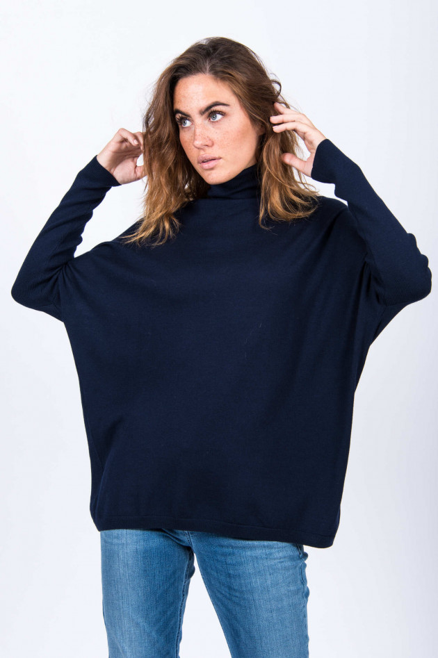 Allude Rollkragenpullover mit Schlitz-Detail in Marine