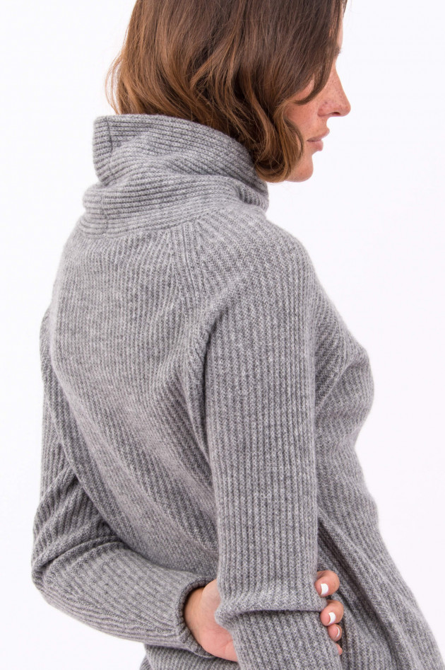 Allude Pullover mit Schalkragen in Grau