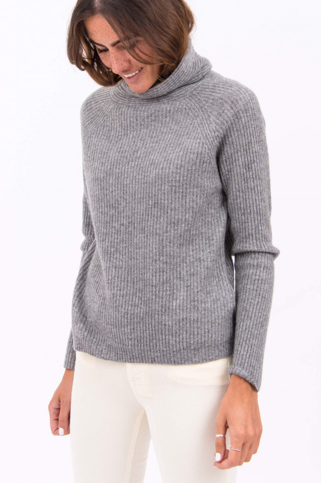 Allude Pullover mit Schalkragen in Grau