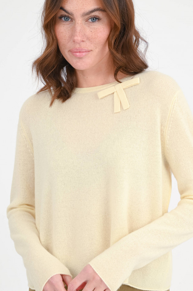 Allude Cashmere-Pullover mit Schleifen-Detail in Hellgelb
