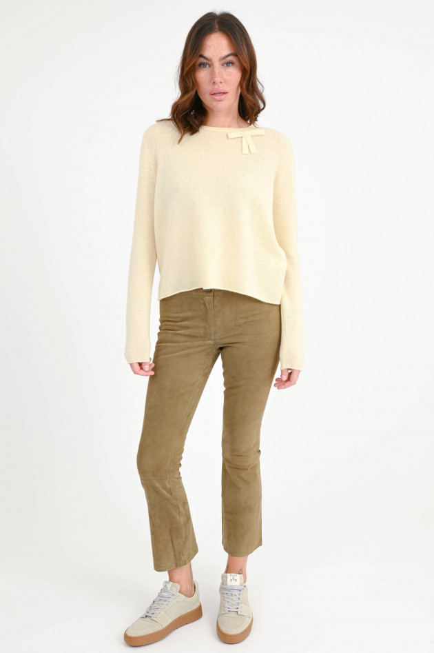 Allude Cashmere-Pullover mit Schleifen-Detail in Hellgelb