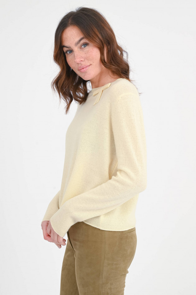 Allude Cashmere-Pullover mit Schleifen-Detail in Hellgelb