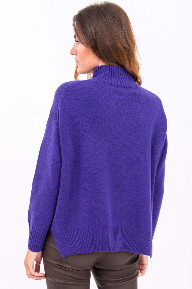 Allude Pullover mit Stehkragen in Pflaume