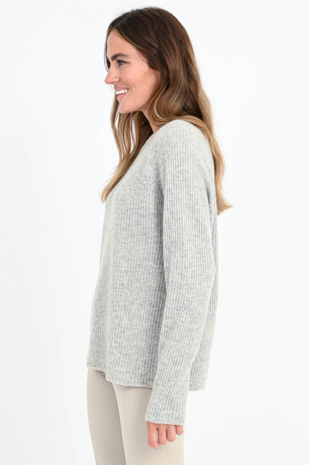 Allude Kaschmir-Pullover mit Raglanarm in Hellgrau