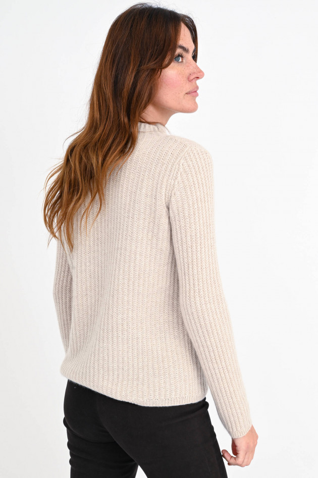 Allude Rippstrickpullover aus Cashmere in Beige