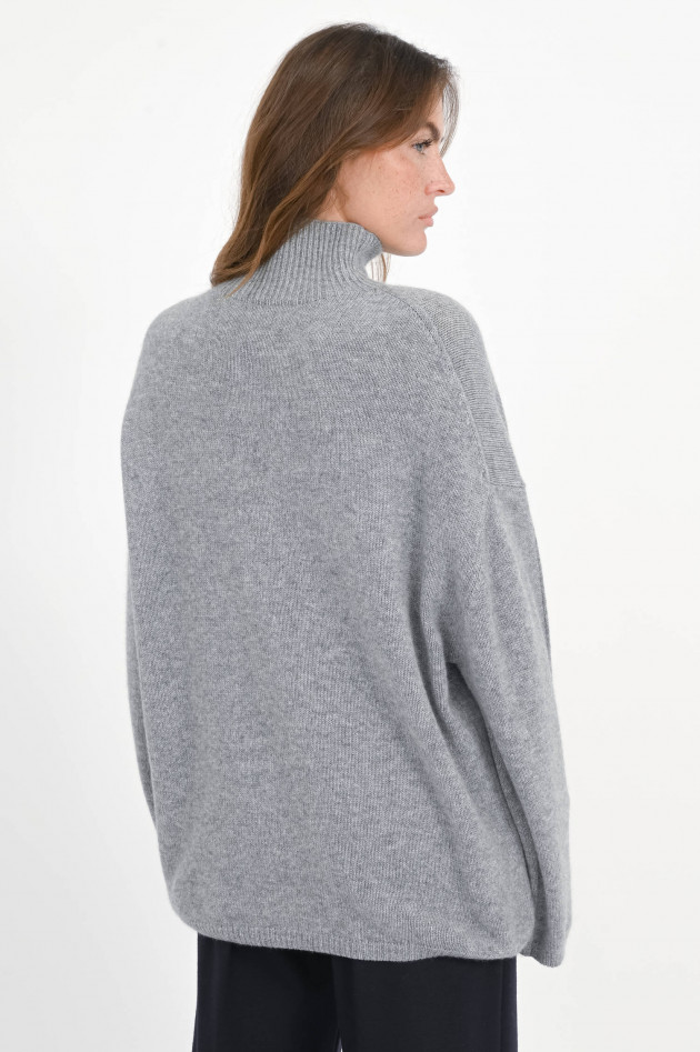 Allude Turtle-Neck Cashmere-Pullover in Hellgrau