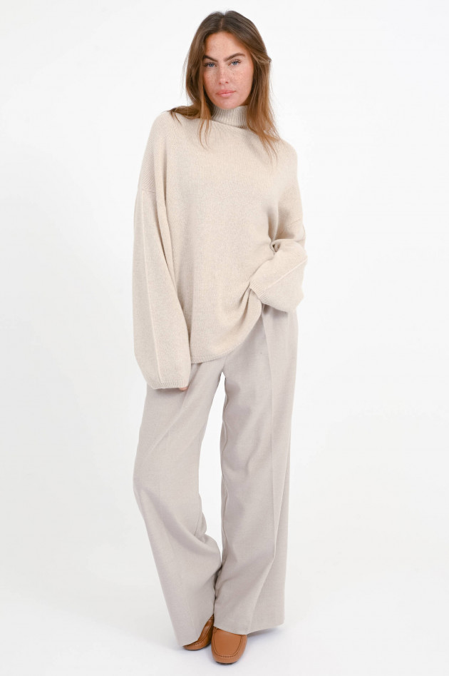 Allude Turtle-Neck Cashmere-Pullover in Beige
