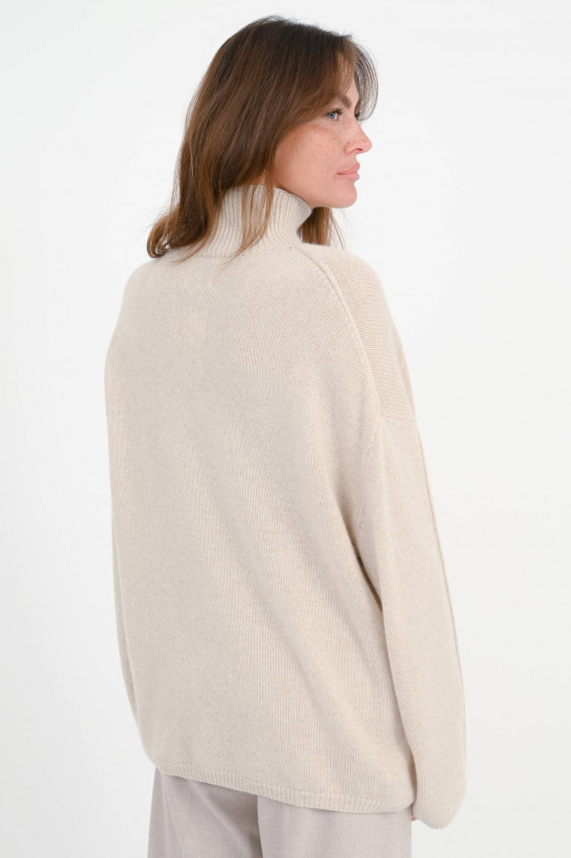 Allude Turtle-Neck Cashmere-Pullover in Beige