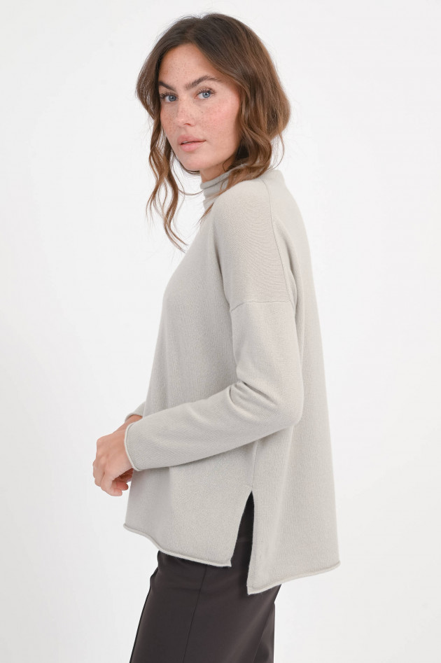 Allude Cashmere-Pullover mit Stehkragen in Salbeigrau