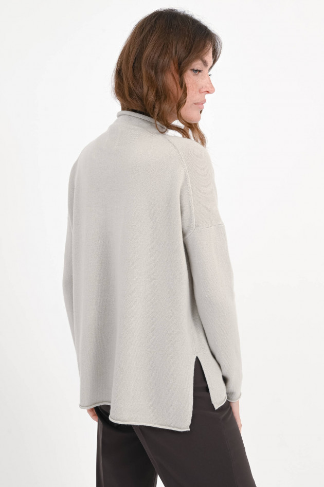 Allude Cashmere-Pullover mit Stehkragen in Salbeigrau