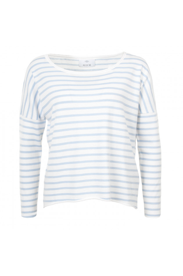 Allude Pullover in Blau/Weiß gestreift