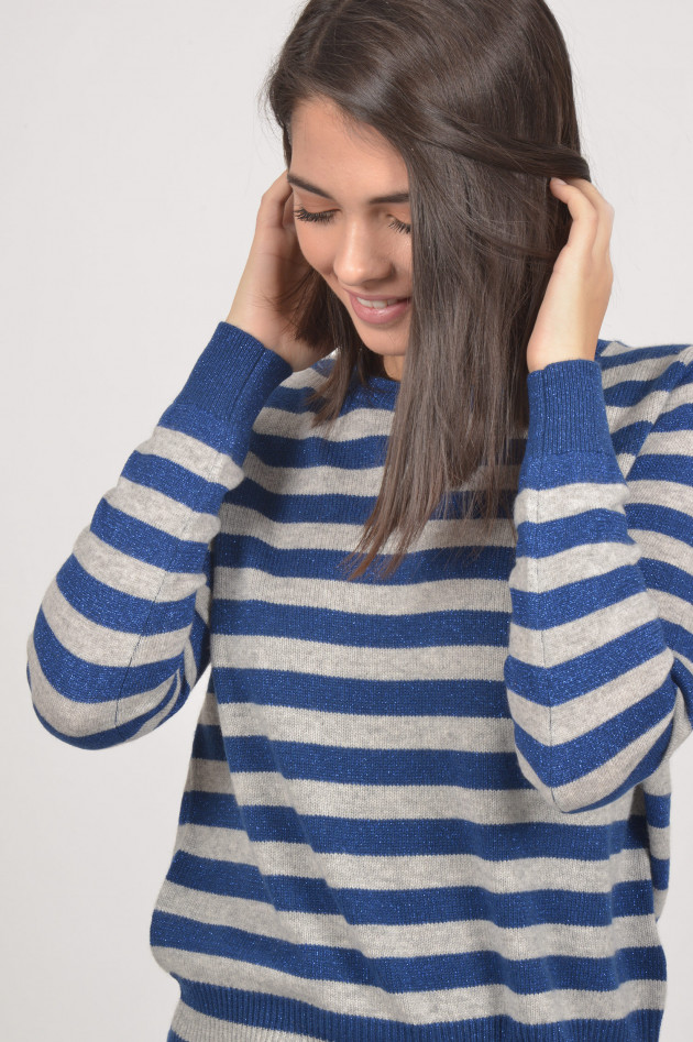 Allude Pullover mit Blockstreifen in Blau/Grau