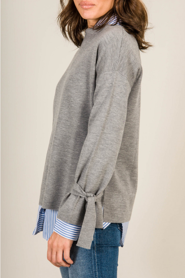 Allude Pullover mit Schnürung in Grau