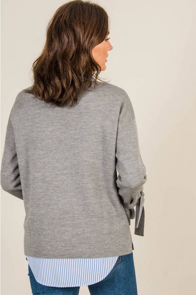 Allude Pullover mit Schnürung in Grau