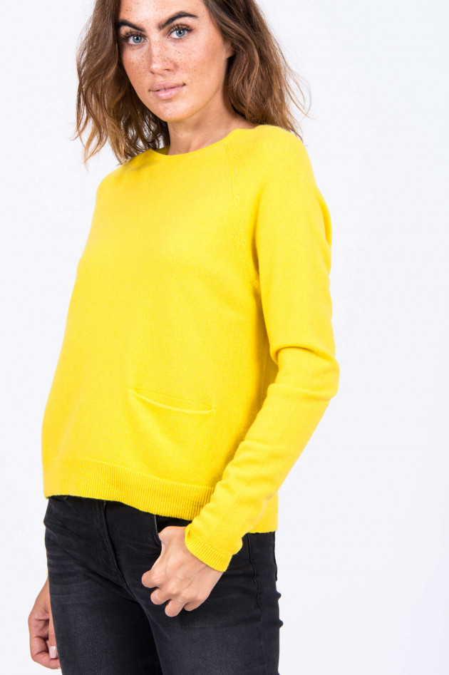 Allude Pullover mit Eingrifftasche in Gelb