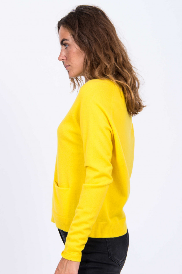 Allude Pullover mit Eingrifftasche in Gelb