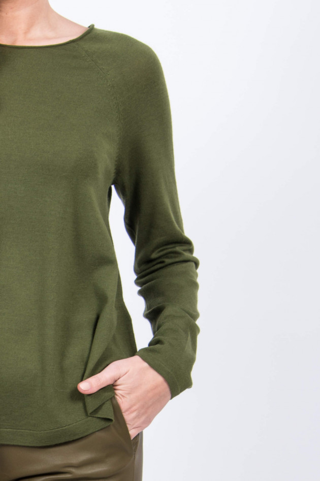 Allude Feines Wollshirt in Oliv