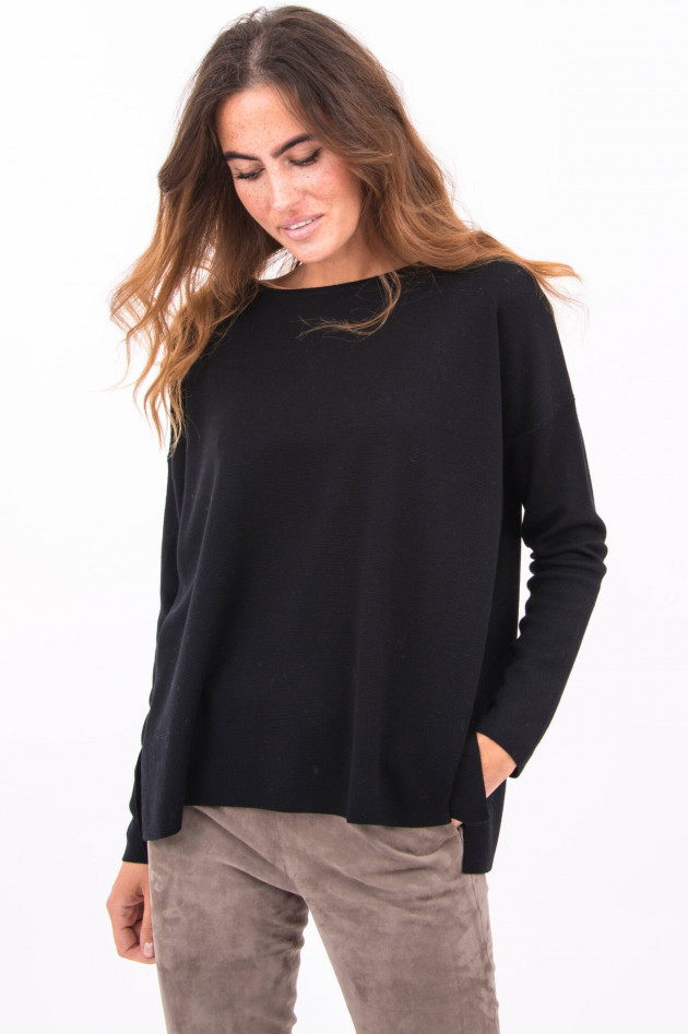 Allude Lässiger Pullover in Schwarz