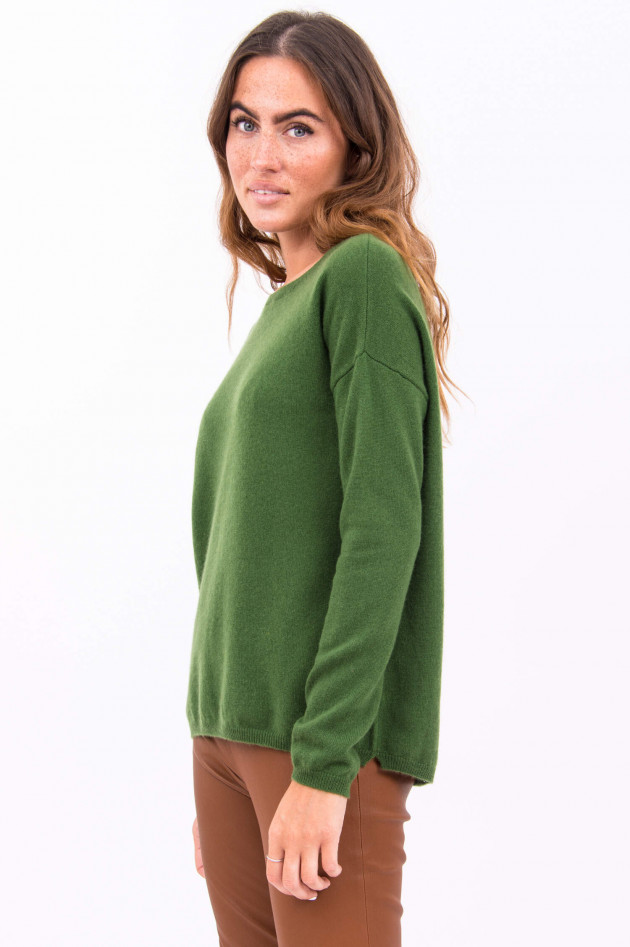 Allude Feiner Kaschmirpullover in Moosgrün