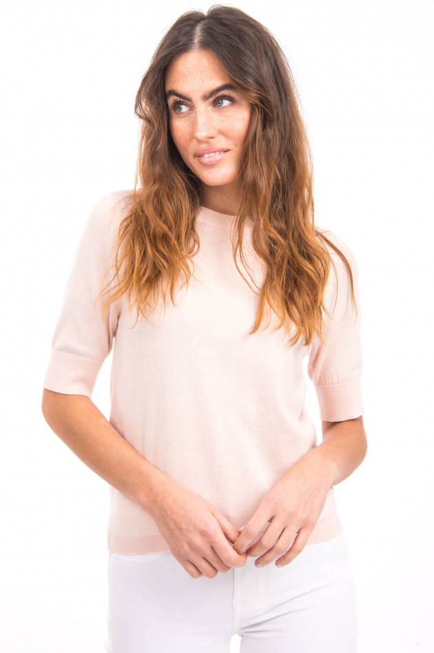 Allude Strickshirt aus Kaschmir-Mix in Rosé