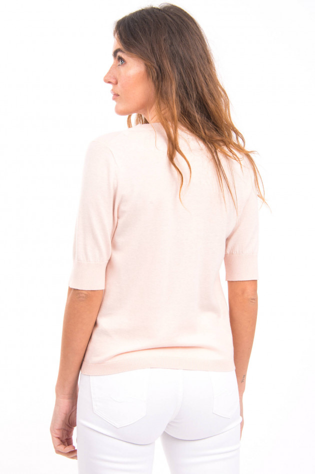 Allude Strickshirt aus Kaschmir-Mix in Rosé