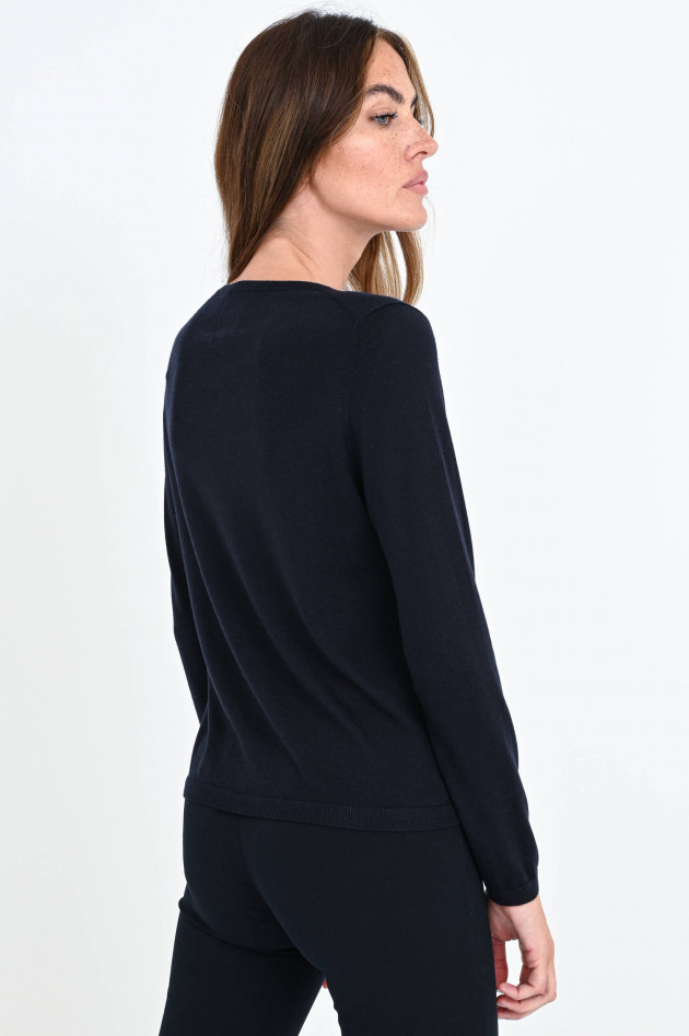 Allude Langarm Feinstrickpullover in Midnight