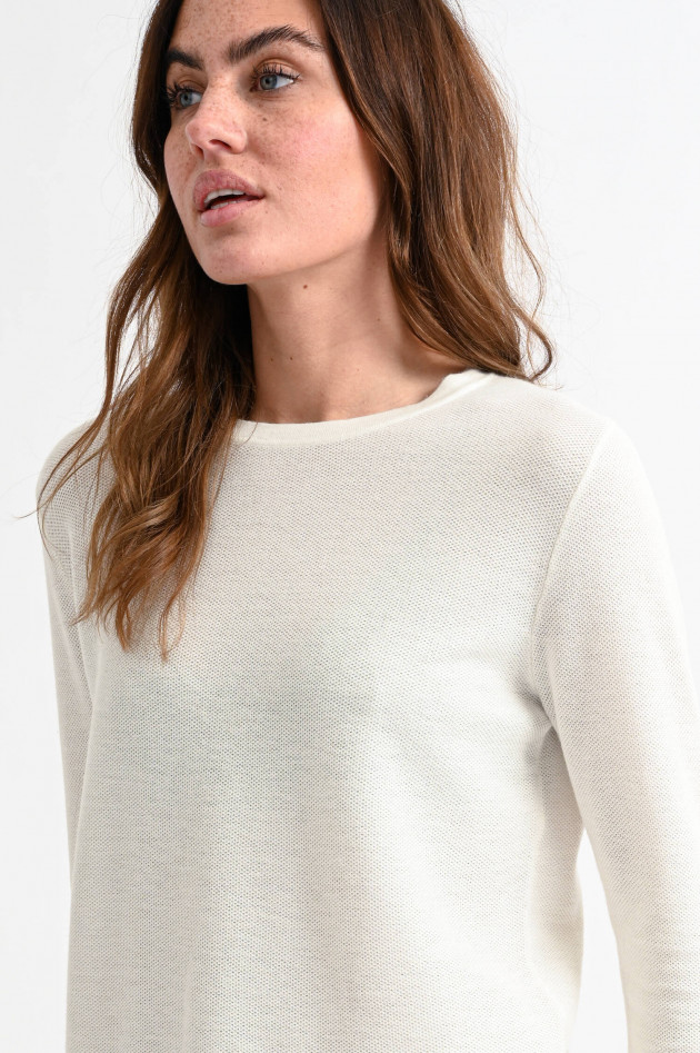 Allude Pullover mit Piqué Struktur in Natur