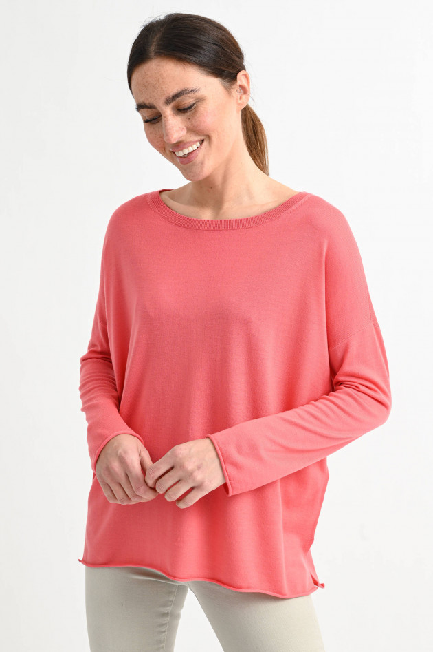 Allude Leichter Pullover aus Wolle in Korallrot