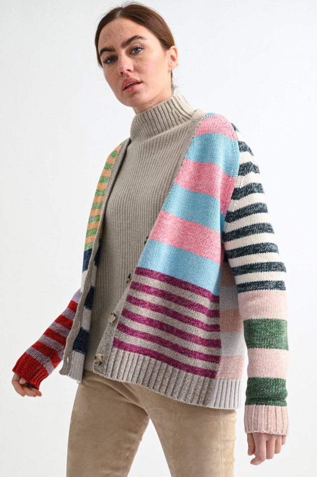 Allude Gestreifte Cashmere Strickweste in Multicolor